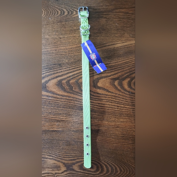 2 /$15 New Hamilton Nylon Deluxe Dog Collar Metal Buckle Sz 18 Lime - Picture 3 of 6